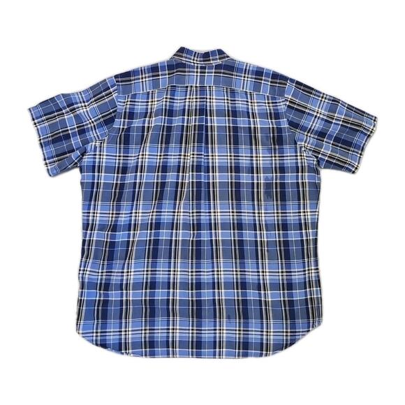 Polo Ralph Lauren Men’s 2XL Blue Plaid Shirt SHORT SLEEVE EMBROIDERED Logo Rider - Picture 4 of 7